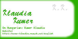 klaudia kumer business card